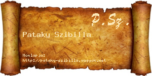 Pataky Szibilla névjegykártya